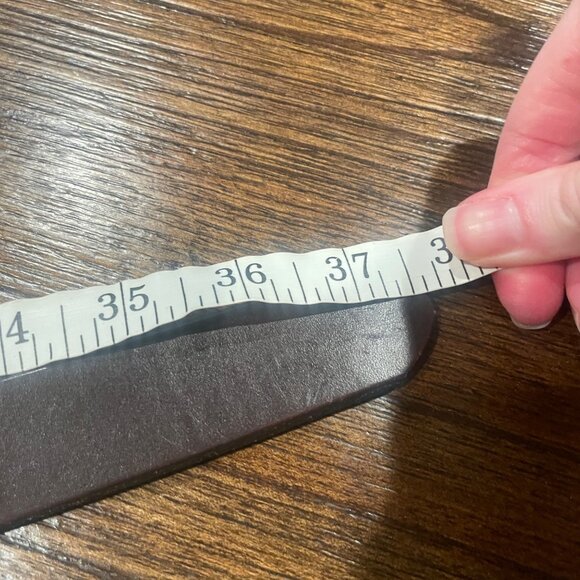 DEFECTIVE Madewell Men's Belt Approx. Sz 28-30 (?) (37.5"L) Narrow Leather Brown - Picture 12 of 14